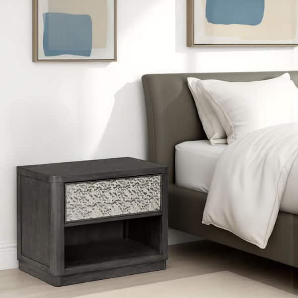Zoko Ash Gray 1-Drawer 30 in. W Nightstand