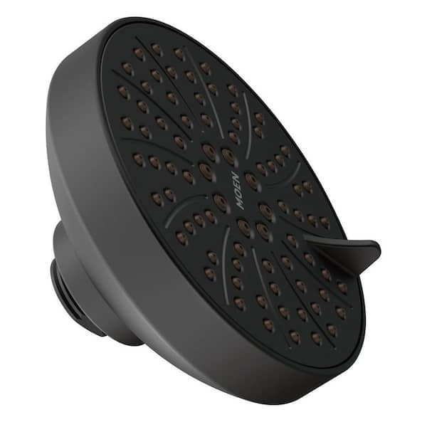 6-Spray Patterns 4.5 in. Wall Mount Fixed Shower Head in Matte Black