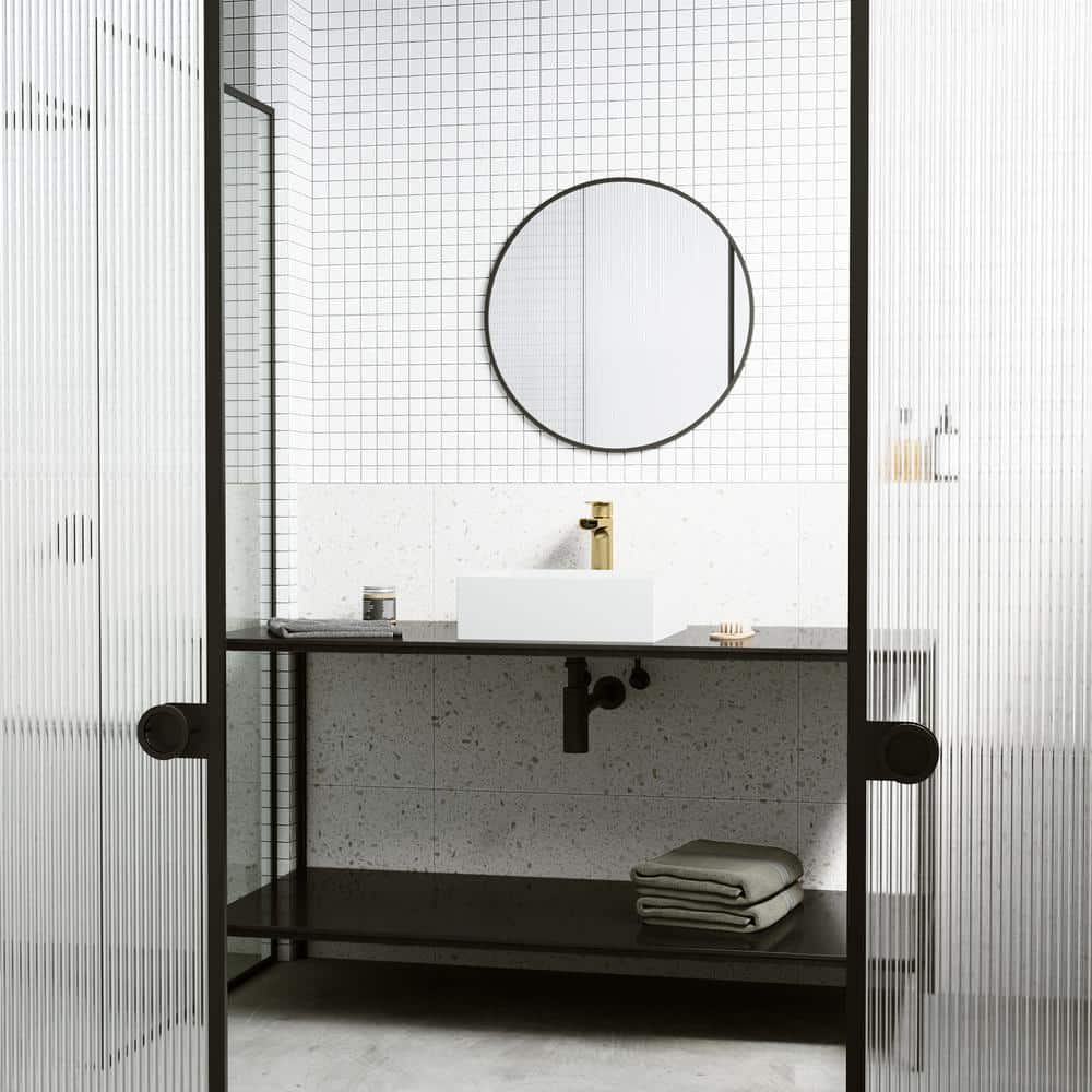Matte White Stone Square Above-Counter Vessel Sink