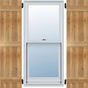 16-1/8'' X 60''Timbercraft Rustic Wood Three 5-3/8''Joined Board and Batten Shutters Rough Sawn Cedar(pair)