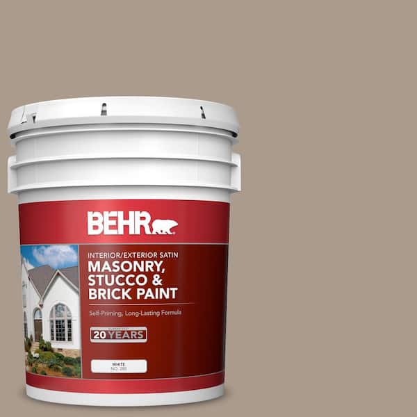 BEHR 5 gal. #N210-4 Espresso Martini Satin Interior/Exterior Masonry, Stucco and Brick Paint
