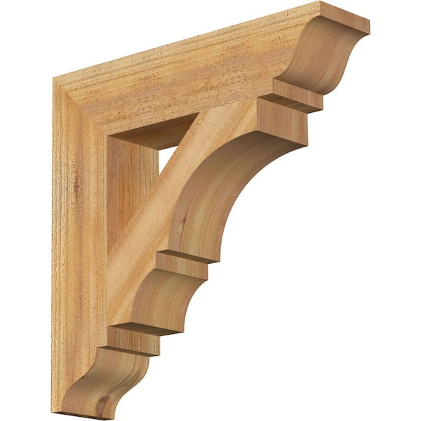Ekena Millwork 4 in. x 18 in. x 18 in. Western Red Cedar Balboa Traditional Rough Sawn Bracket