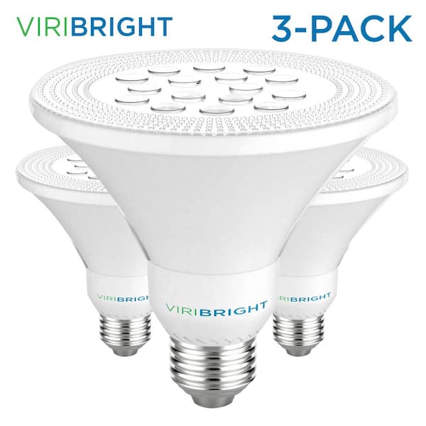 Viribright Equivalent PAR30 Dimmable Short Neck Flood Light Bulb Daylight (3-Pack) 754609-HD3 - The Depot