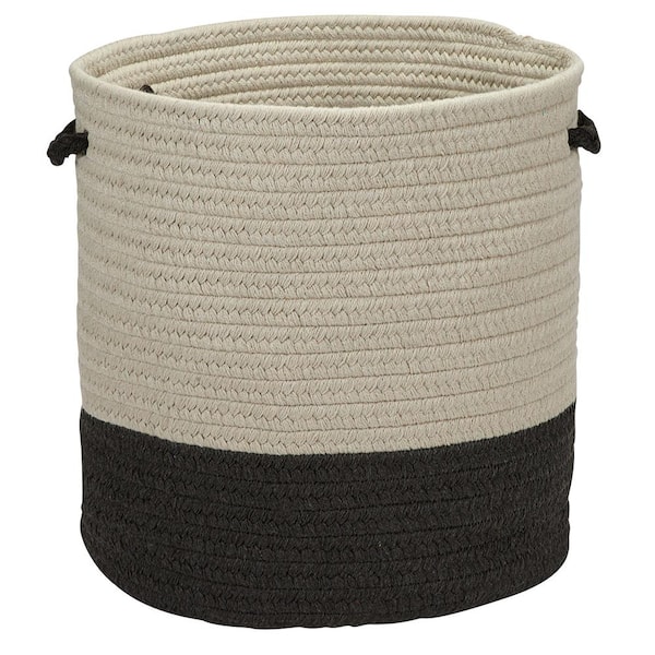 Colonial Mills Sunbrella Caroline Round Indoor/Outdoor Basket Ebony 11 in. x 11 in. x 7 in.