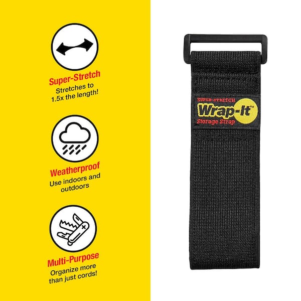 WRAP-IT HD STRAP Sangle de rangement robuste Wrap-It, nylon noir
