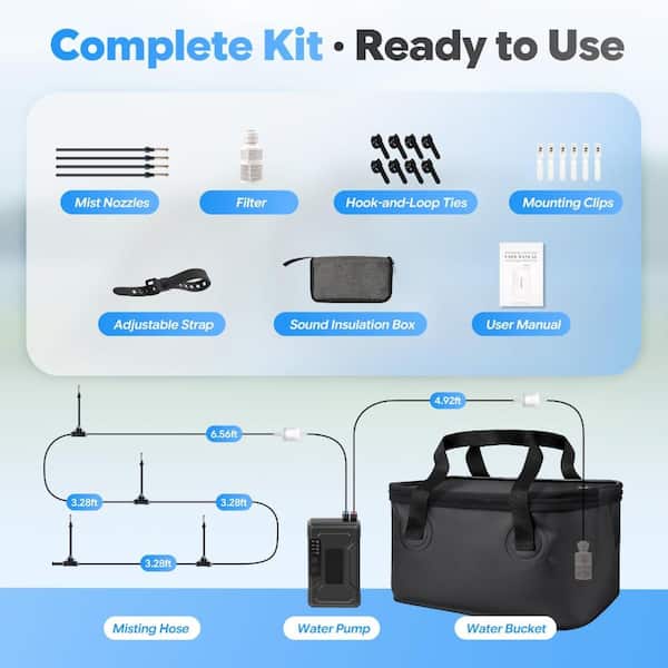 MOEPISY Portable Hanging Misting System, Outdoor Cooling Misters
