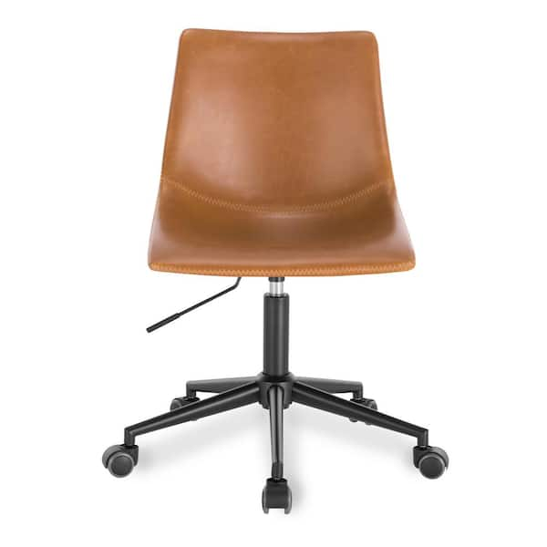 Tan faux leather 2024 desk chair