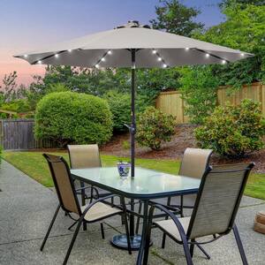 JOYESERY 9 ft. Solar LED Market Patio Umbrellas with Solar