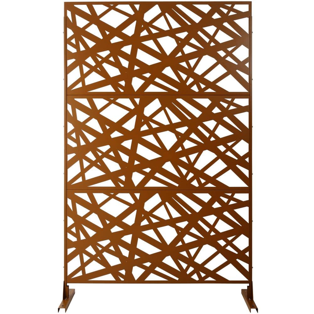 76 in. H x 48 in. W Brown Steel Outdoor Privacy Fence Screen for Deck Balcony Patio price history on PriceWatchPro