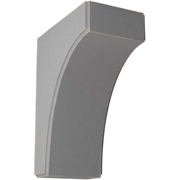 Ekena Millwork 3-1/2 in. x 8 in. x 6 in. Pebble Grey Clarksville Wood Vintage Decor Bracket