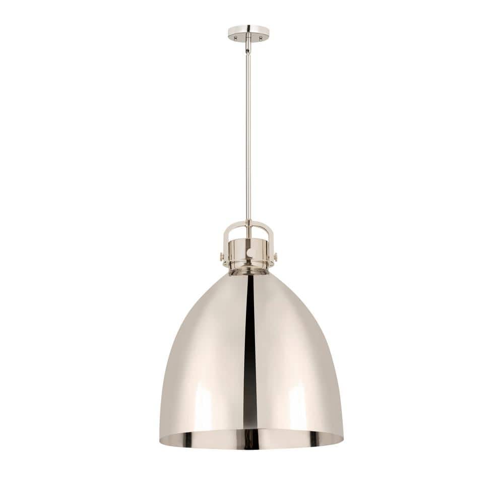 Newton Bell 100-Watt 1-Light Polished Nickel Shaded Mini Pendant Light with Metal Shade price history on PriceWatchPro