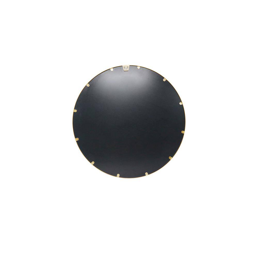 16" Round Gold Metal Wall Mounted Mirror