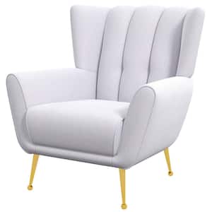 Alessandra Light Gray French Boucle Fabric Armchair