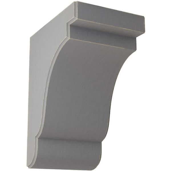 Ekena Millwork 5-1/4 in. x 9-1/2 in. x 7-1/4 in. Pebble Grey Bedford Wood Vintage Decor Bracket