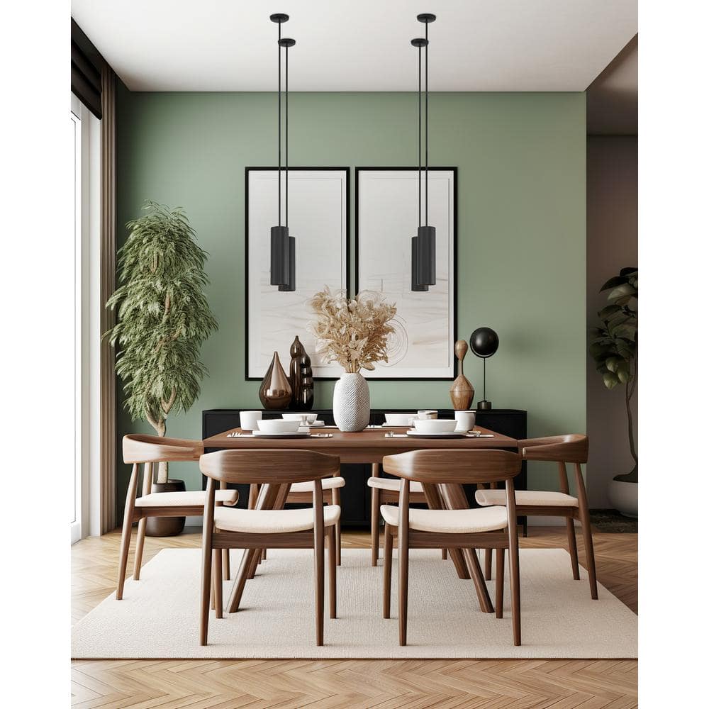 Pilson Matte Black Contemporary LED Pendant Light 14.5"