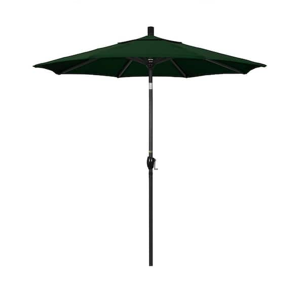 California Umbrella 7-1/2 ft. Aluminum Push Tilt Patio Market Umbrella in Hunter Green Pacifica