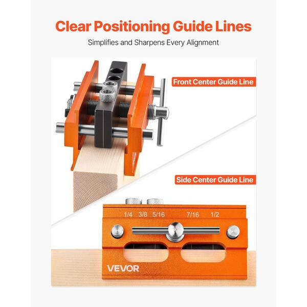 thumbnail image 2 of Self Centering Dowel Jig Set With 6 Adjustable Drill Guide Bushings, Straight Hole Drill Jigs For Biscuit Joinery | US 2 of 13