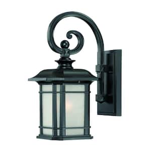 Somerset Collection 1-Light Matte Black Outdoor Wall Lantern Sconce