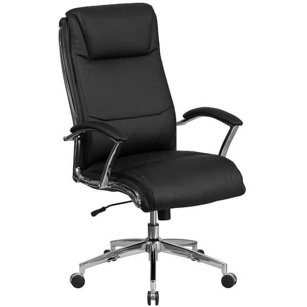 Flash Furniture Ergonomic LeatherSoft™ Faux Leather High-Back Reclining  Swivel Chair, Black