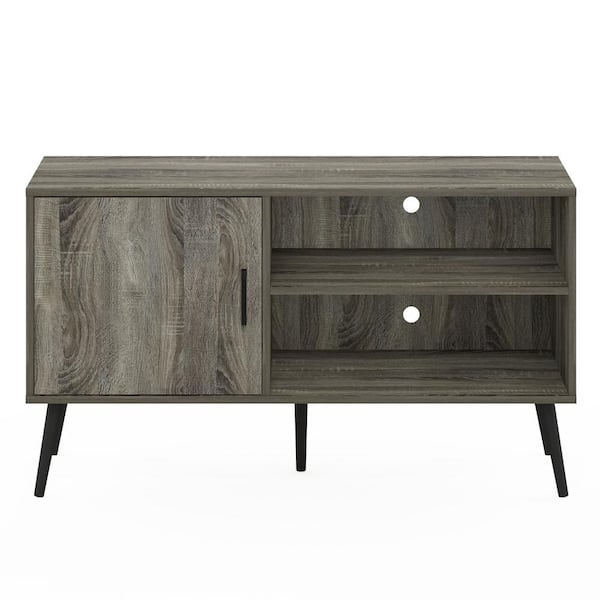 Furinno Claude 43.3 in. French Oak Grey TV Stand with A Cabinet and 2 ...
