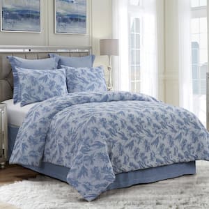 Almaria 3-Piece Blue Cotton King Comforter Set
