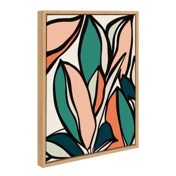 Kate and Laurel Sylvie Fanciful Ficus 2 Framed Canvas by Alicia Bock Set of 1 Abstract Art Print 18.00 in. x 24.00 in.
