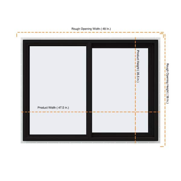 JELD-WEN 48 in. x 36 in. V-4500 Series Black Exterior/White