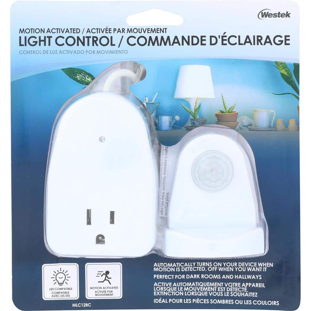 White Indoor Motion Activated Light Control with 6-Foot Cord