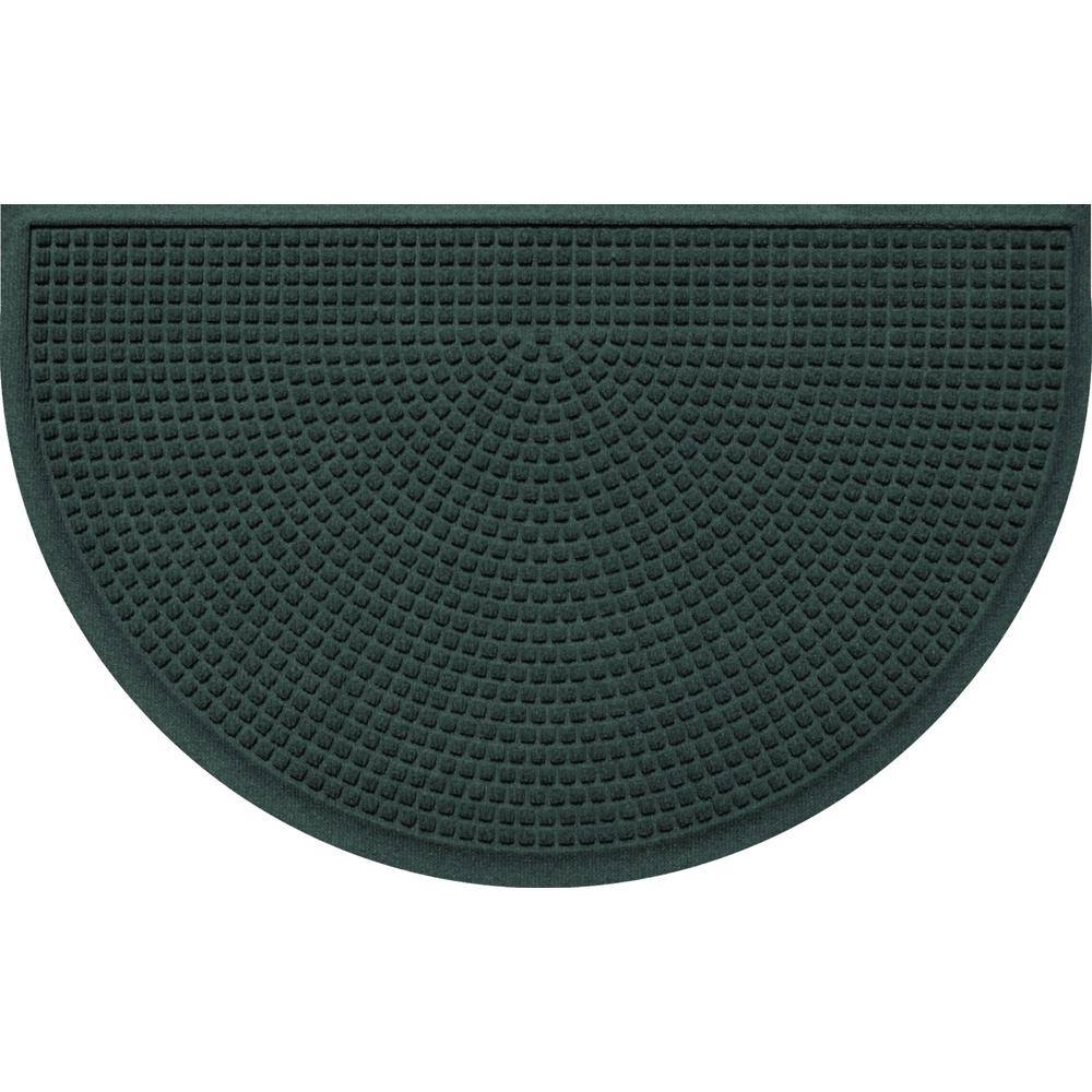 Waterhog Squares 24 in. x 39 in. Indoor Outdoor PET Polyester Half Round Do