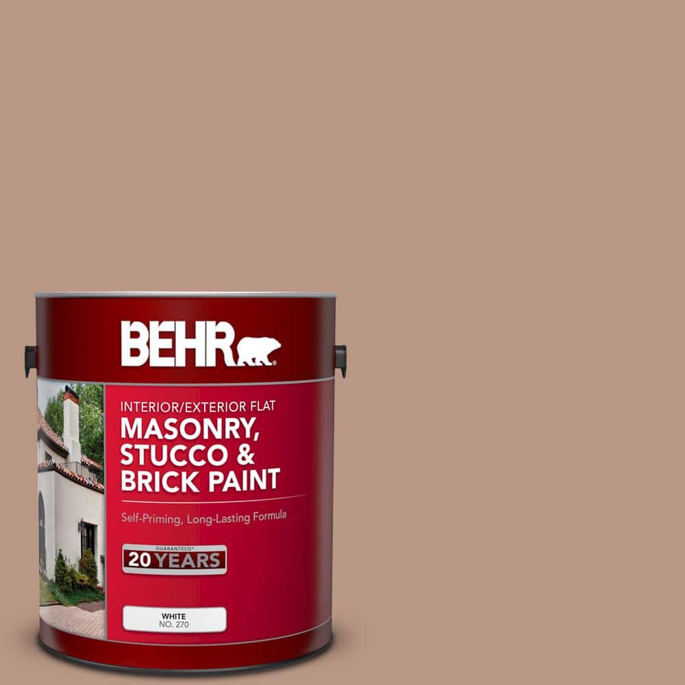 1 gal. #250F-4 Stone Brown Flat Interior/Exterior Masonry, Stucco and Brick