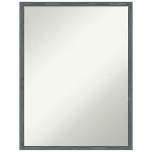 Dixie Blue Grey Rustic Narrow 19 in. H x 25 in. W Wood Framed Non-Beveled Wall Mirror in Bluegrey