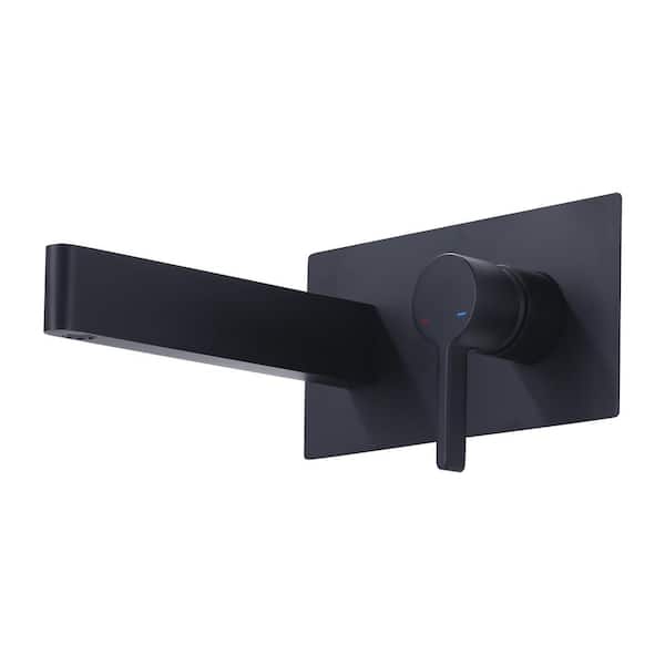 Single Handle Wall Mounted Standard Bathroom Faucet in Matte Black