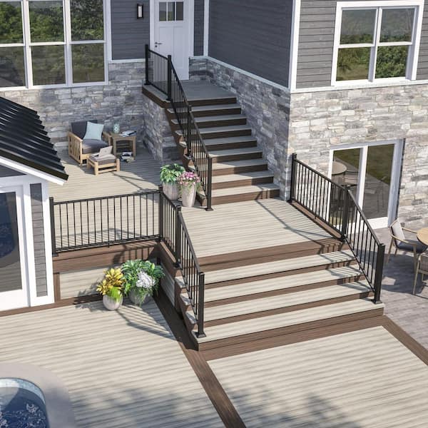 Voyage 1 in. x 5-1/2 in. x 12 in. Tundra Slotted Composite Deck Board Sample