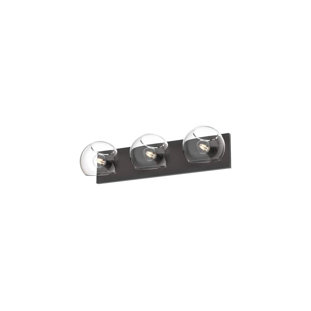 Willow Dimmable Black Metal Vanity Light with Customizable Glass