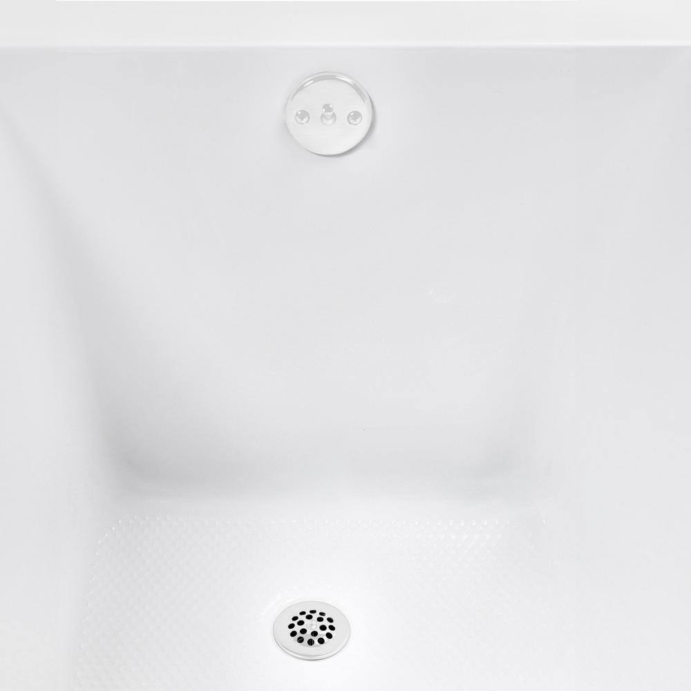 66'' White Acrylic Rectangular Drop-In Soaking Bathtub