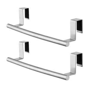 2-Piece Over The Door Towel Rack Over Cabinet Towel Holder for Kitchen and Bathroom in Brushed Finish