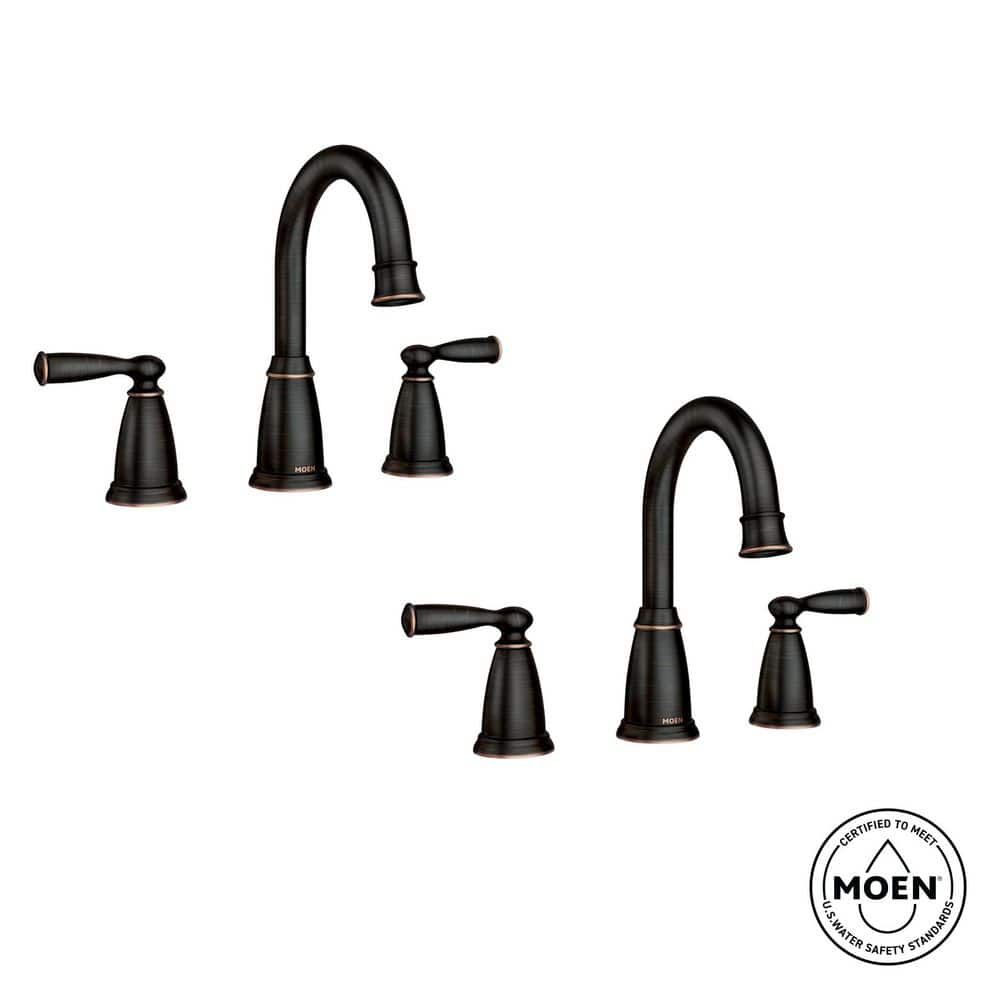 MOEN Banbury 8 in. Widespread 2-Handle High-Arc Bathroom Faucet
