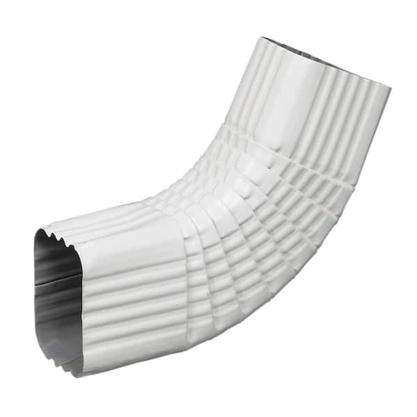 2 in. x 3 in. White Galvanized Steel Downspout B-Elbow