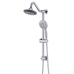 6 in. 6-Spray Round High Pressure Shower Faucet with Complete Shower System Dual Shower Head in Chrome