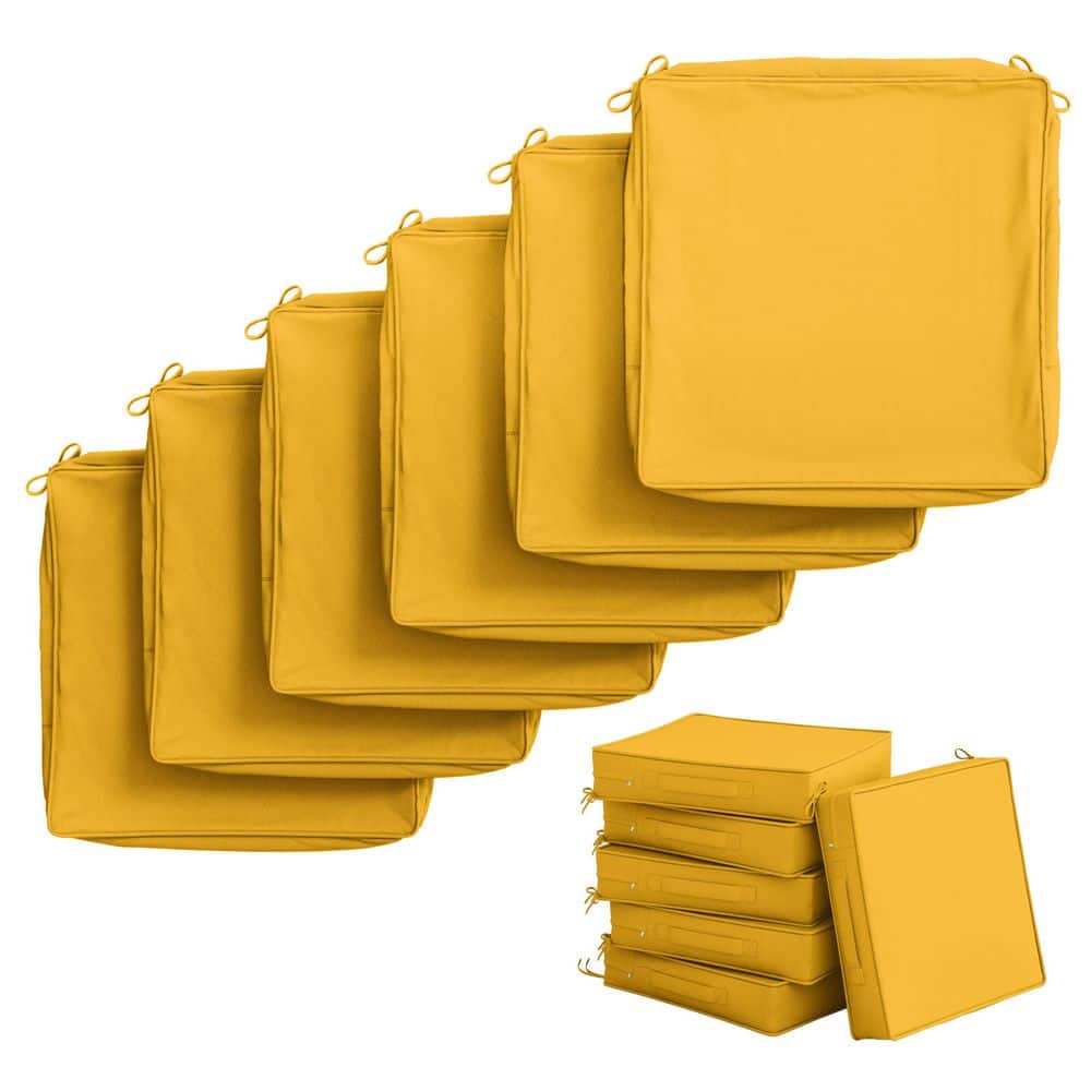 17 in. x 16 in. (6-Pack) Slipcover Repacement Outdoor Fade&Splash Resistant Couch Seat Cushion Cover Yellow price history on PriceWatchPro