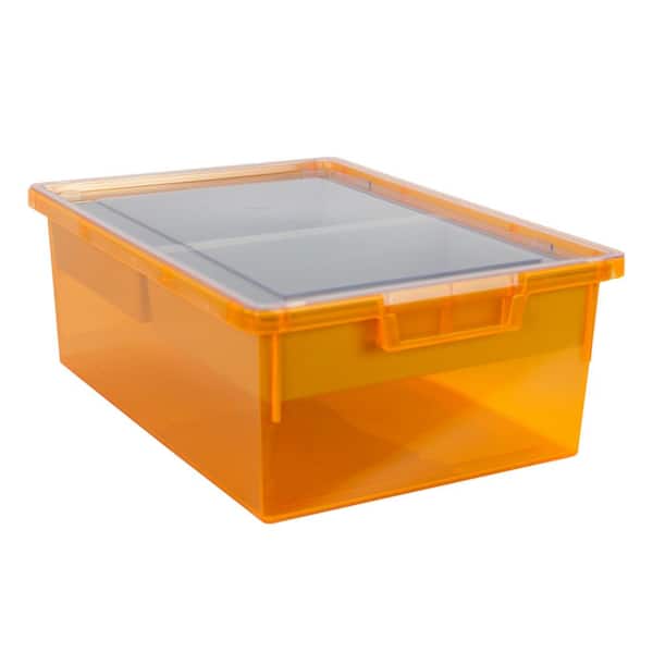 StorSystem Bin/ Tote/ Tray Divider Kit - Double Depth 6" Bin in Neon Orange - 3 pack