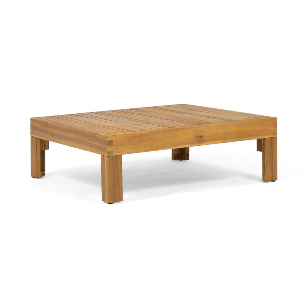 Noble House Randal 29.50 in. Teak Square Acacia Wood Outdoor Coffee Table  67747 - The Home Depot