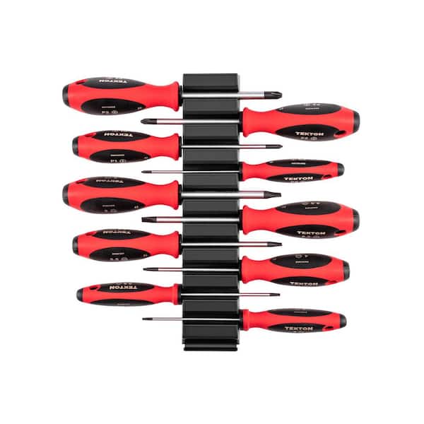 Phillips and Slotted Screwdriver Set with Modular Organizers-4 in. Shanks, 10-Piece (#0-#3,3-8 mm)