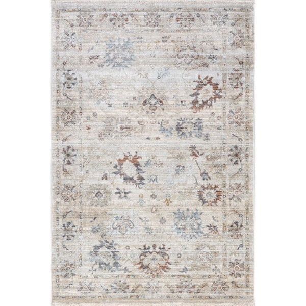 nuLOOM Hallie Vintage Medallion Beige 5 ft. x 8 ft. Area Rug
