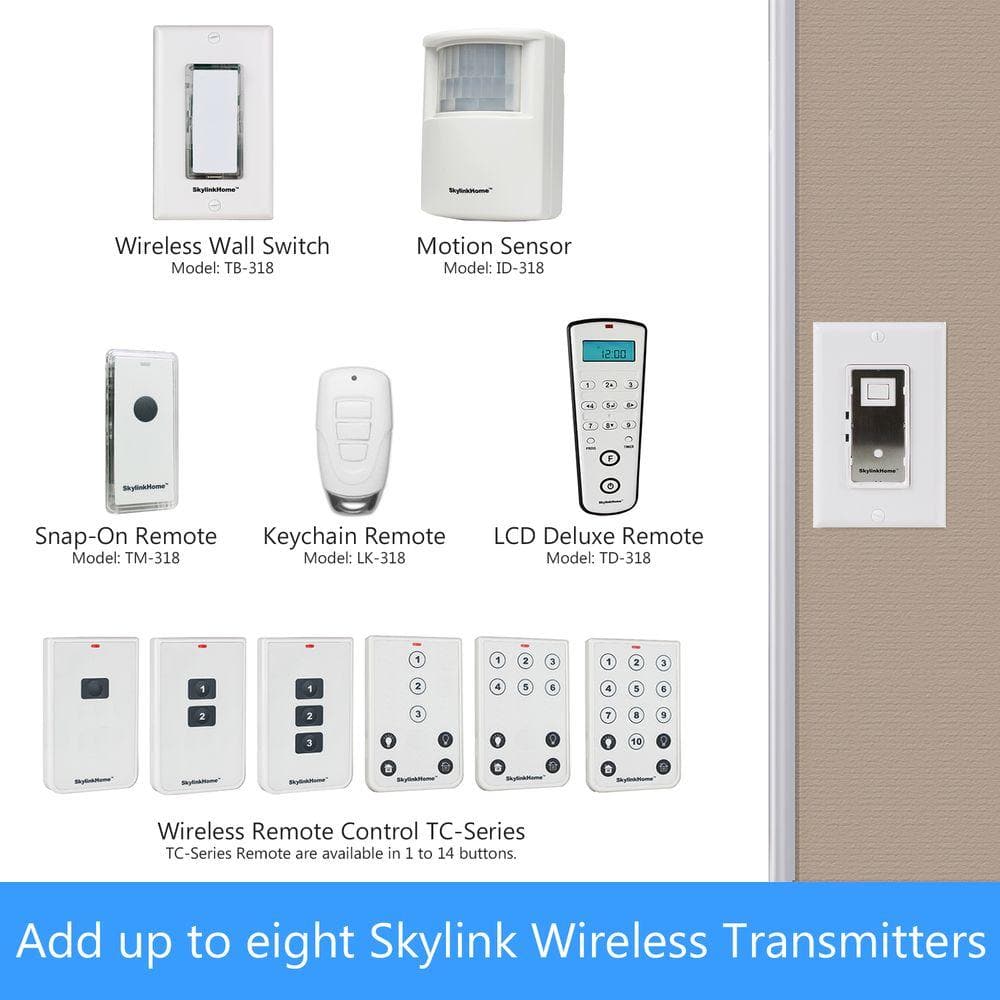 White Thermoplastic Wireless Light Switch with Timer