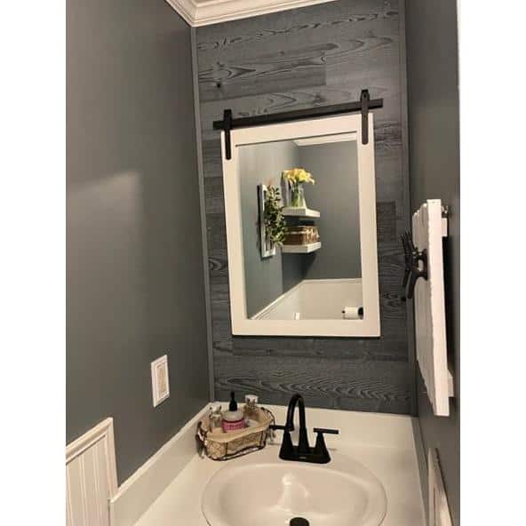 Fog Lake Blue Gray Reclaimed Wood Peel and Stick Wall Planks