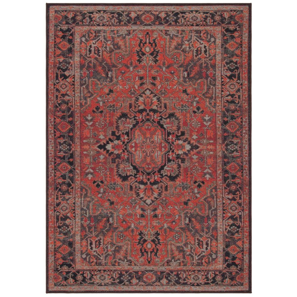 Journey Red and Navy Tufted Wool Blend Area Rug