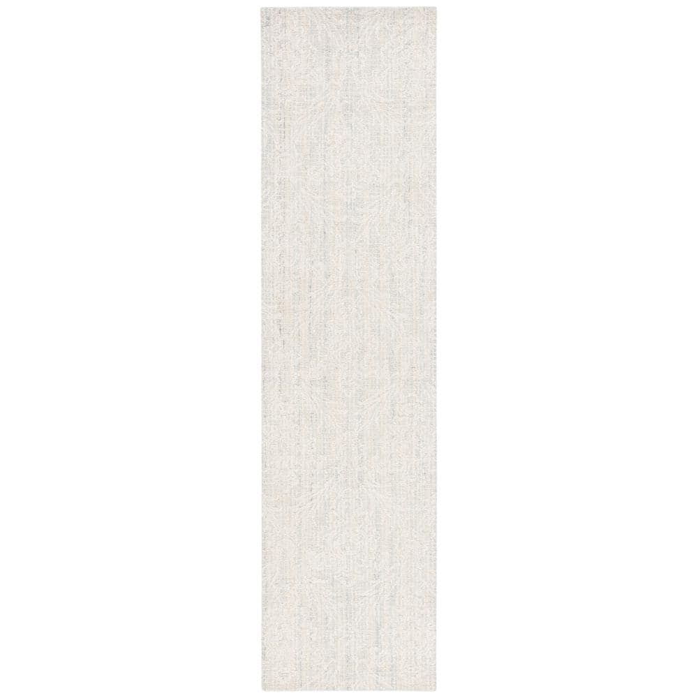 Handmade Light Blue Wool Tufted Runner Rug, 2'3" x 9'