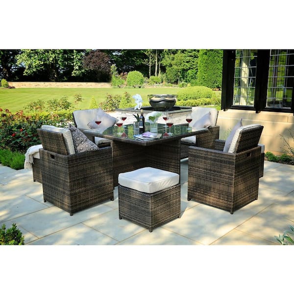 13 piece rattan cube garden furniture