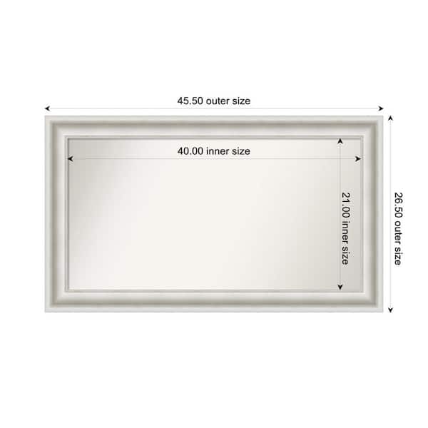 Amanti Art Parlor White 45.5 in. x 26.5 in. Custom Non-Beveled Recycled Polystyrene Framed Bathroom Vanity Wall Mirror